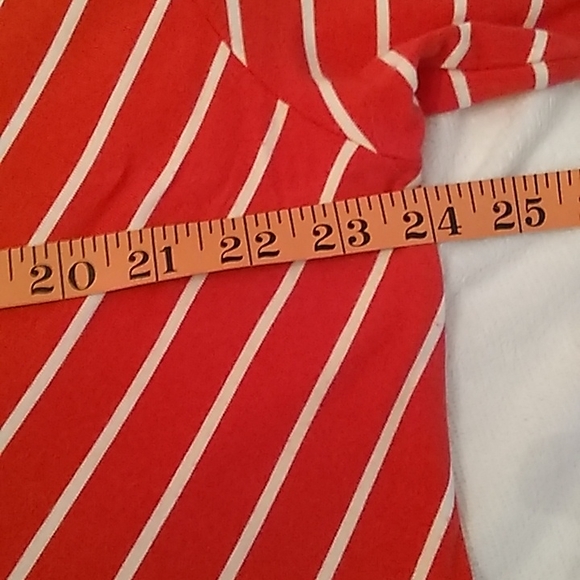 V-Neck A Line Tunic Orange/White size 2X - Picture 6 of 9